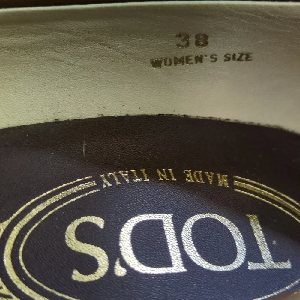 Tod's Brown Leather Loafer Pumps With Gold Accents Sz EU 38/ US 7 - Picture 5 of 5